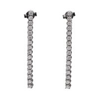 PENDIENTES<BR>PENDIENTES RIVIERE EN ORO BLANCO CON B...