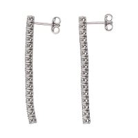 Pendientes riviere en oro blanco con brillantes.