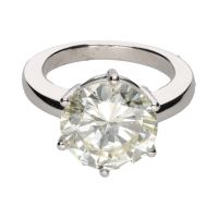 ANILLOS / SORTIJAS<BR>SORTIJA SOLITARIO EN ORO BLANCO CON UN...