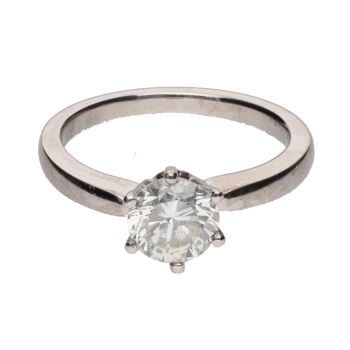 ANILLOS / SORTIJAS<BR>SORTIJA SOLITARIO EN ORO BLANCO CON UN... · ref.: PRESENTA CERTIFICADO...