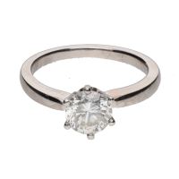 ANILLOS / SORTIJAS<BR>SORTIJA SOLITARIO EN ORO BLANCO CON UN...