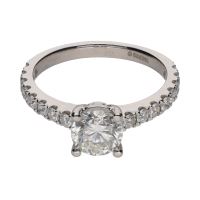 ANILLOS / SORTIJAS<BR>SORTIJA SOLITARIO EN ORO BLANCO CON BR...