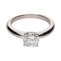 ANILLOS / SORTIJAS<BR>SORTIJA SOLITARIO EN ORO BLANCO CON UN...