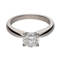 ANILLOS / SORTIJAS<BR>SORTIJA SOLITARIO EN ORO BLANCO CON UN...