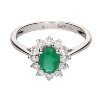 ANILLOS / SORTIJAS<BR>SORTIJA EN ORO BLANCO CON ESMERALDA Y ... · ref.: PRESENTA CERTIFICADO...