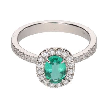 ANILLOS / SORTIJAS<BR>SORTIJA EN ORO BLANCO CON ESMERALDA Y ... · ref.: PRESENTA CERTIFICADO...