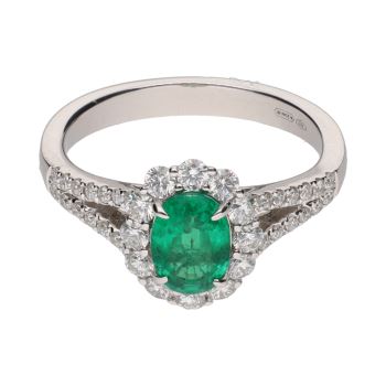 ANILLOS / SORTIJAS<BR>SORTIJA EN ORO BLANCO CON ESMERALDA Y ... · ref.: PRESENTA CERTIFICADO...