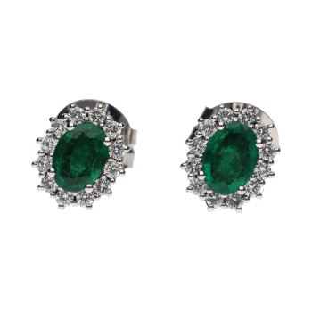 PENDIENTES<BR>PENDIENTES EN ORO BLANCO CON ESMERALDA... · ref.: PRESENTA CERTIFICADO...