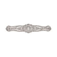 BROCHES / ALFILERES<BR>BROCHE ANTIGUO EN ORO BLANCO CON DIAMA...