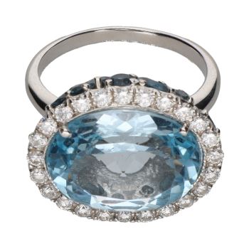 ANILLOS / SORTIJAS<BR>SORTIJA EN ORO BLANCO CON TOPACIOS Y B... · ref.: (NXMX)