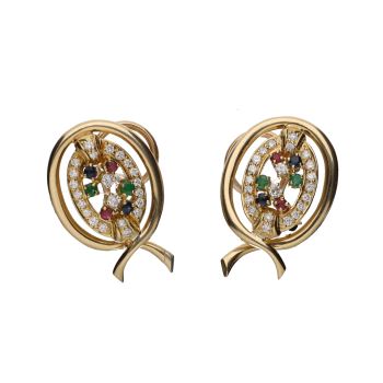 PENDIENTES<BR>PENDIENTES EN ORO AMARILLO CON ESMERAL... · ref.: (SLM)