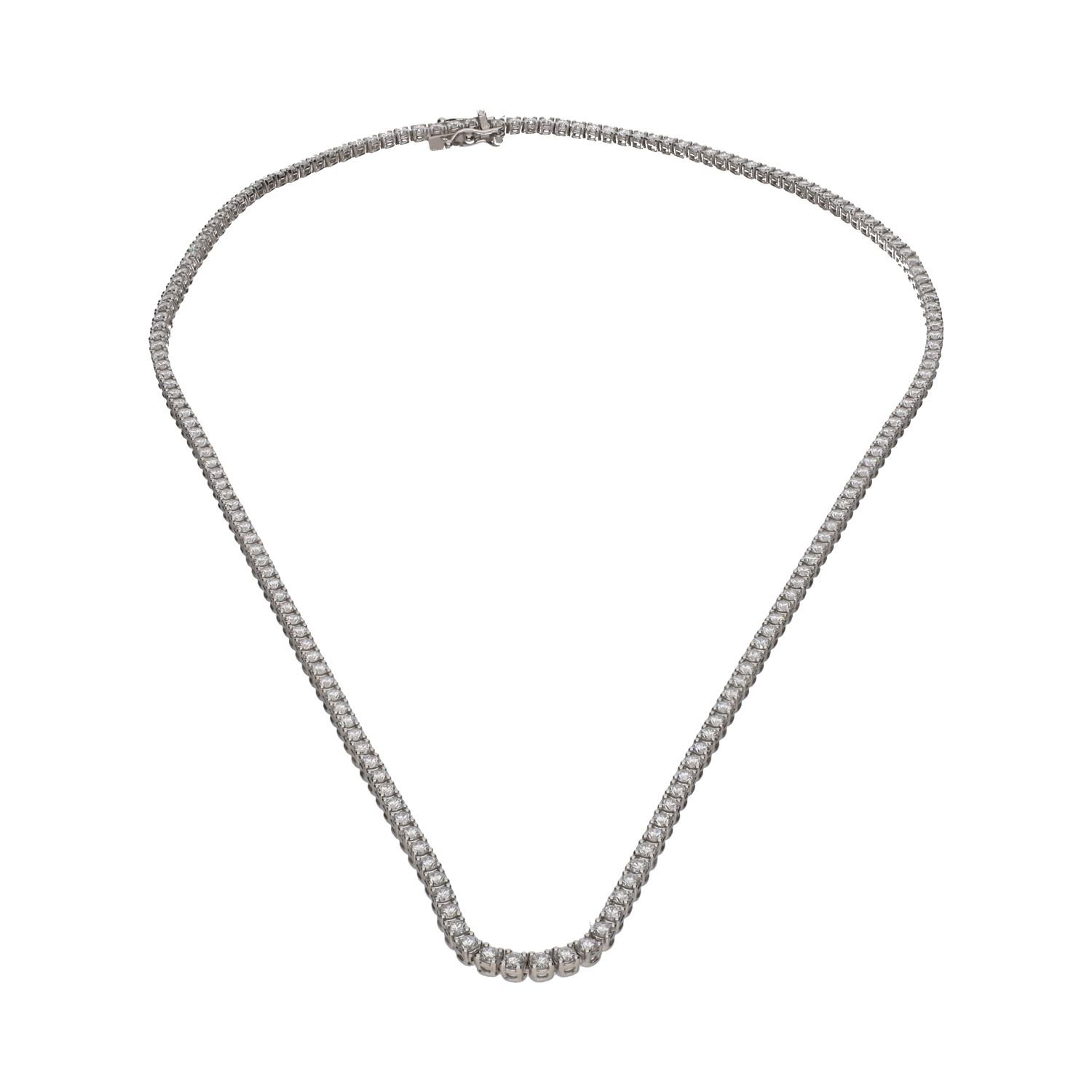 Collar riviere en oro blanco con brillantes.