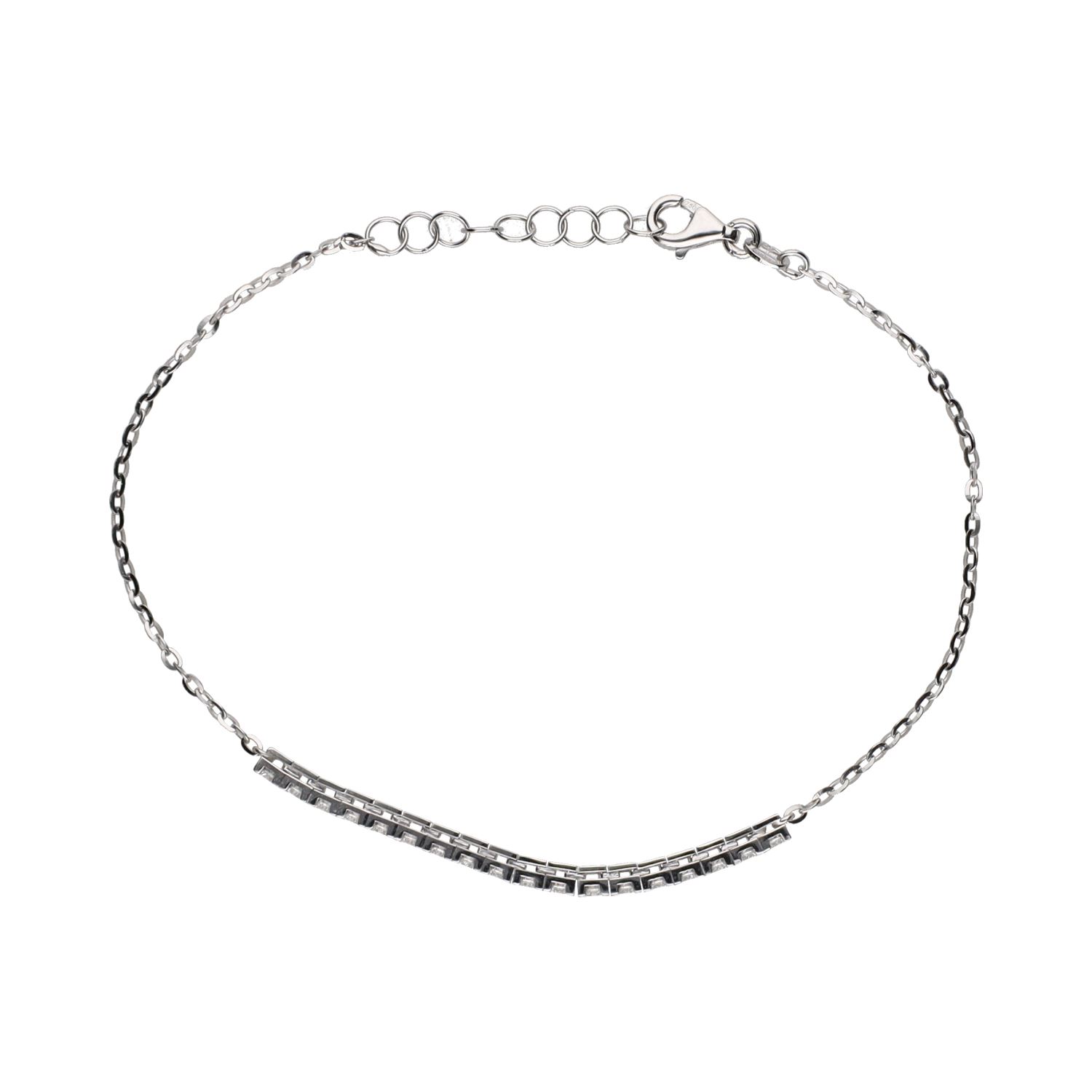 Pulsera en oro blanco con brillantes.