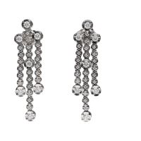 PENDIENTES<BR>PENDIENTES EN ORO BLANCO CON BRILLANTE...