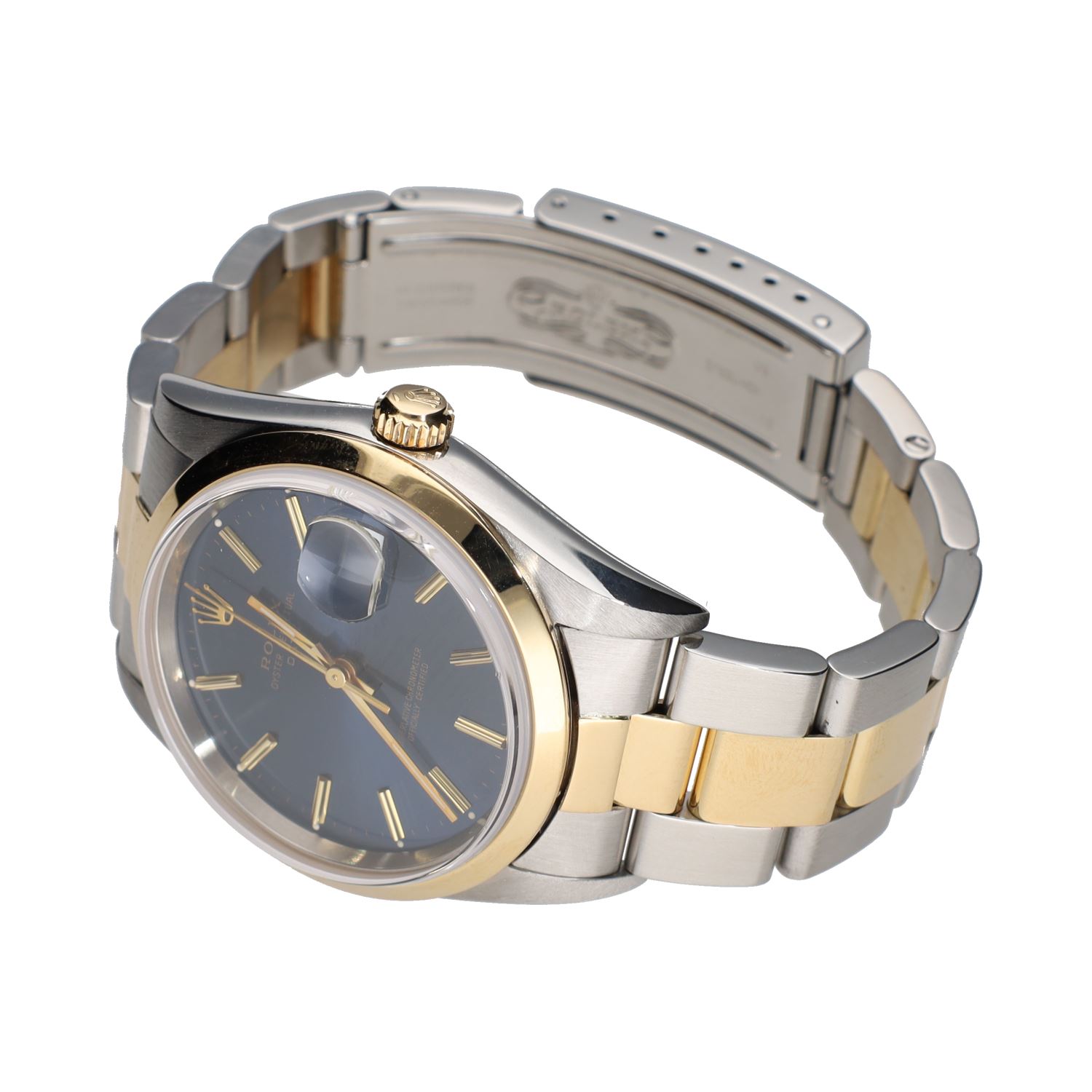 Oyster perpetual date acero y oro esfera azul 34mm.    