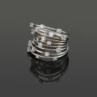ANILLOS / SORTIJAS<BR>SORTIJA ORO BLANCO Y DIAMANTES.