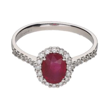 ANILLOS / SORTIJAS<BR>SORTIJA EN ORO BLANCO CON RUBÍ Y BRILL... · ref.: PRESENTA CERTIFICADO...