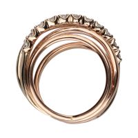 Sortija en oro rosa con brillantes. Talla 12.