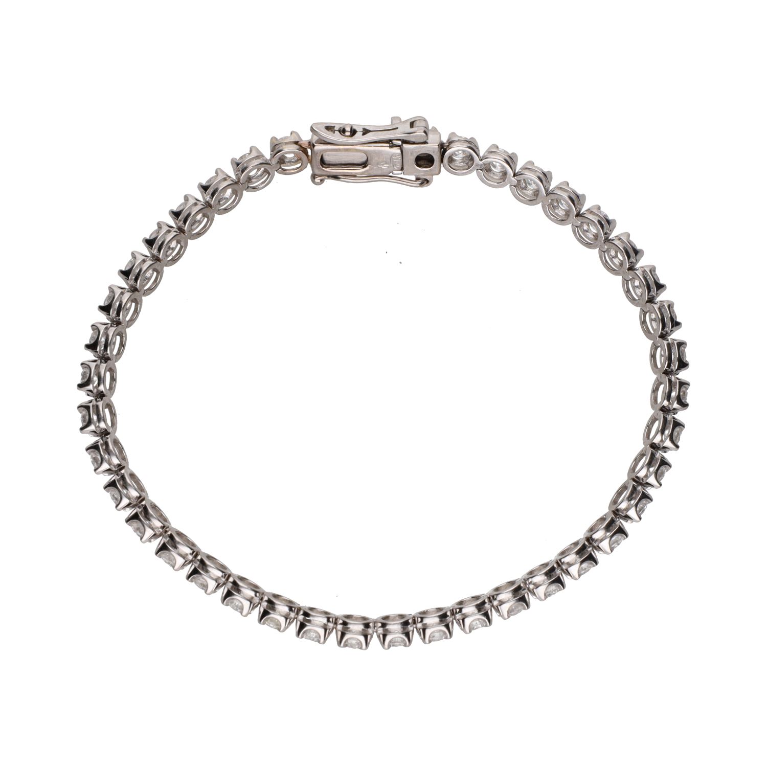 Pulsera riviere en oro blanco con brillantes 3,80ct.