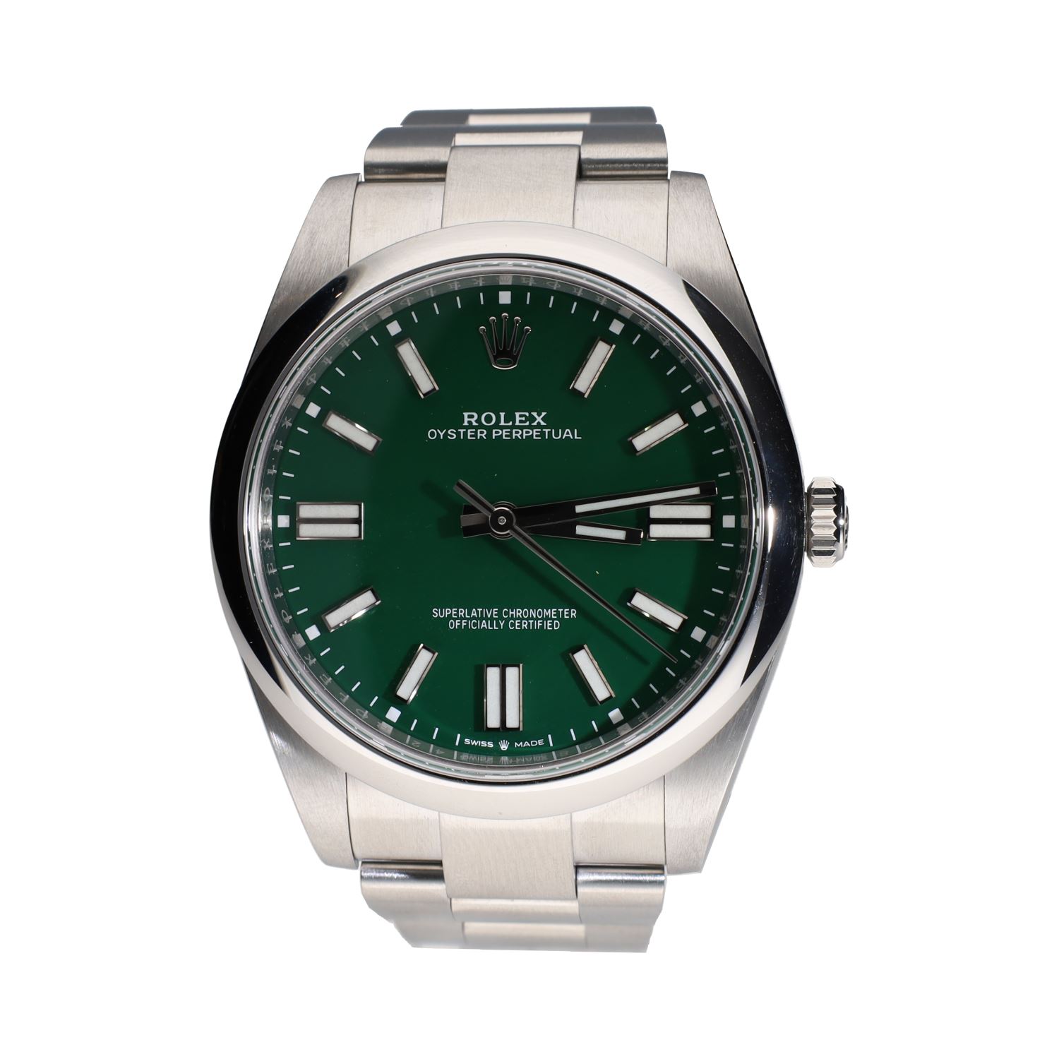 Oyster perpetual acero esfera verde 41mm.  