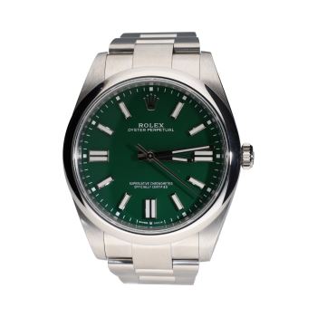 ROLEX<BR>OYSTER PERPETUAL ACERO ESFERA VERDE 41... · ref.: 124300