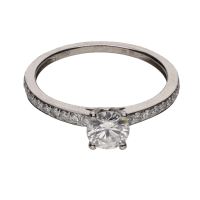 ANILLOS / SORTIJAS<BR>SORTIJA SOLITARIO EN ORO BLANCO CON BR...