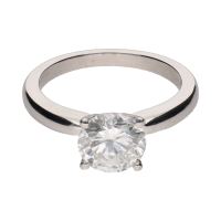 ANILLOS / SORTIJAS<BR>SOLITARIO EN ORO BLANCO CON UN BRILLAN...