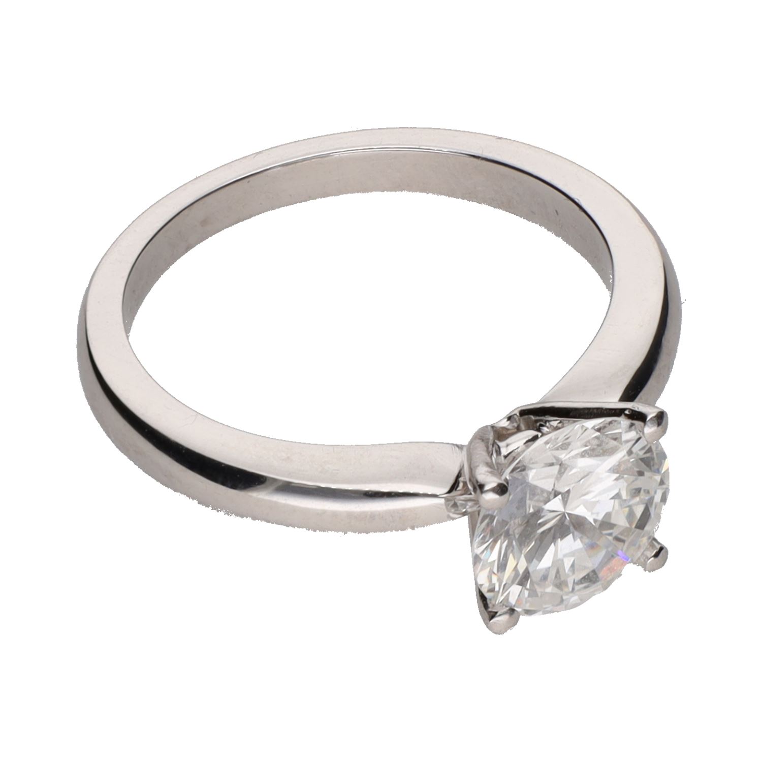 Solitario en oro blanco con un brillante 1,59ct . Talla 13.