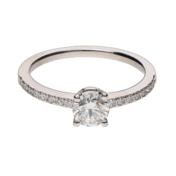 ANILLOS / SORTIJAS<BR>SOLITARIO EN ORO BLANCO CON BRILLANTE ... · ref.: PRESENTA CERTIFICADO...