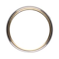 Sortija en oro amarillo con aro giratorio en oro blanco. Talla 13.