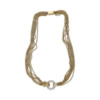 COLLARES<BR>COLLAR DE HILOS REALIZADO EN ORO AMARI...