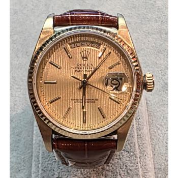 ROLEX<BR>DAY-DATE ORO AMARILLO CUERO 36MM. · ref.: 18038