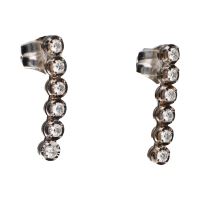 PENDIENTES<BR>PENDIENTES EN ORO BLANCO CON BRILLANTE...