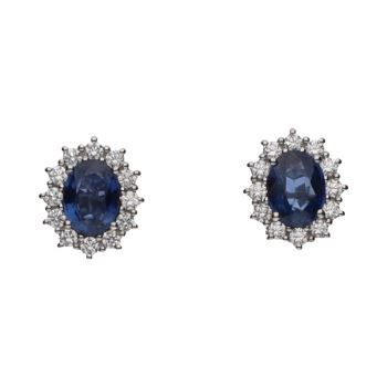 PENDIENTES<BR>PENDIENTES EN ORO BLANCO CON ZAFIROS Y... · ref.: PRESENTA CERTIFICADO...