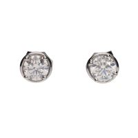 PENDIENTES<BR>PENDIENTES DORMILONAS EN ORO BLANCO CO...