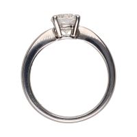 Sortija solitario en platino con un brillante de 1,00ct.  Talla 11.