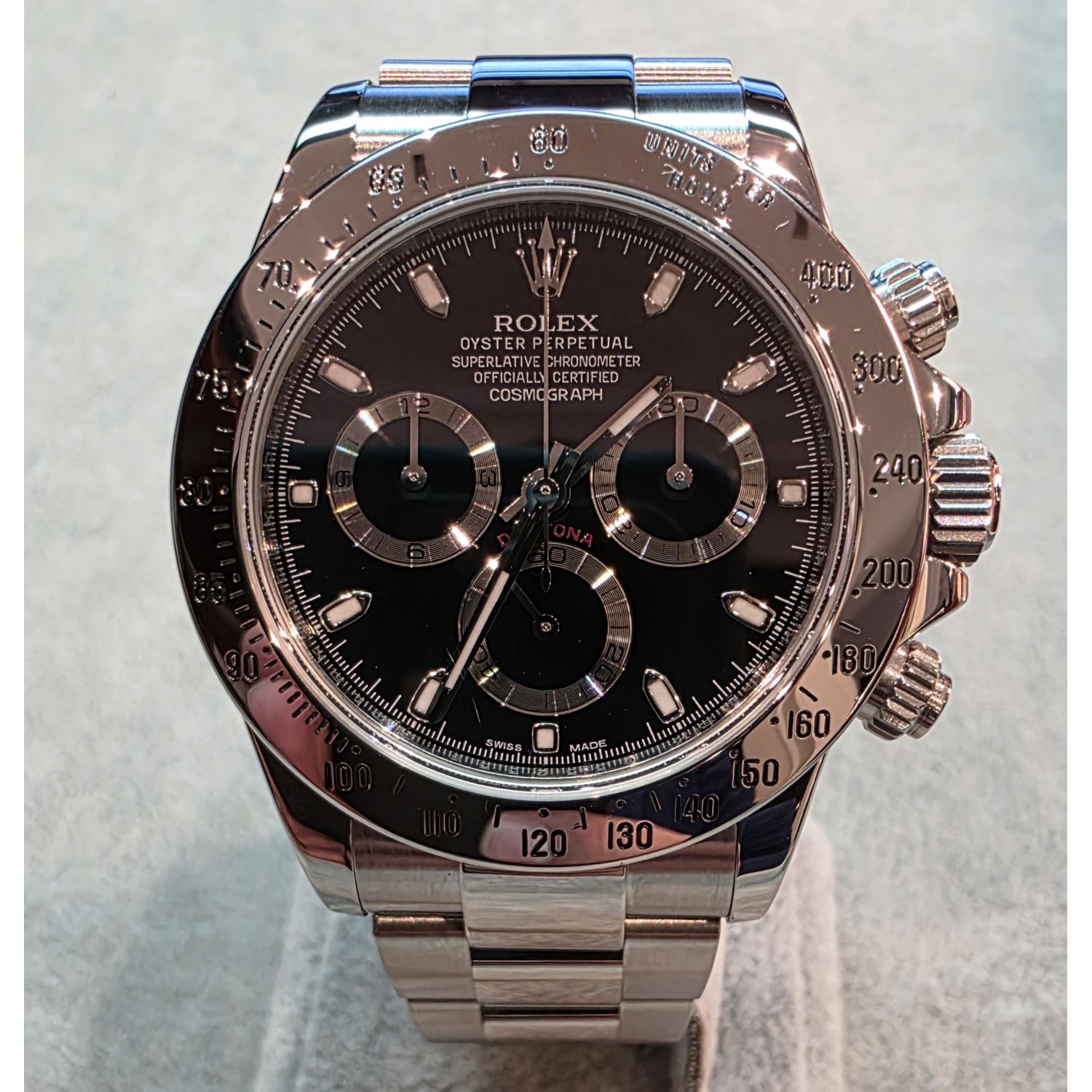 Daytona acero esfera negra.  