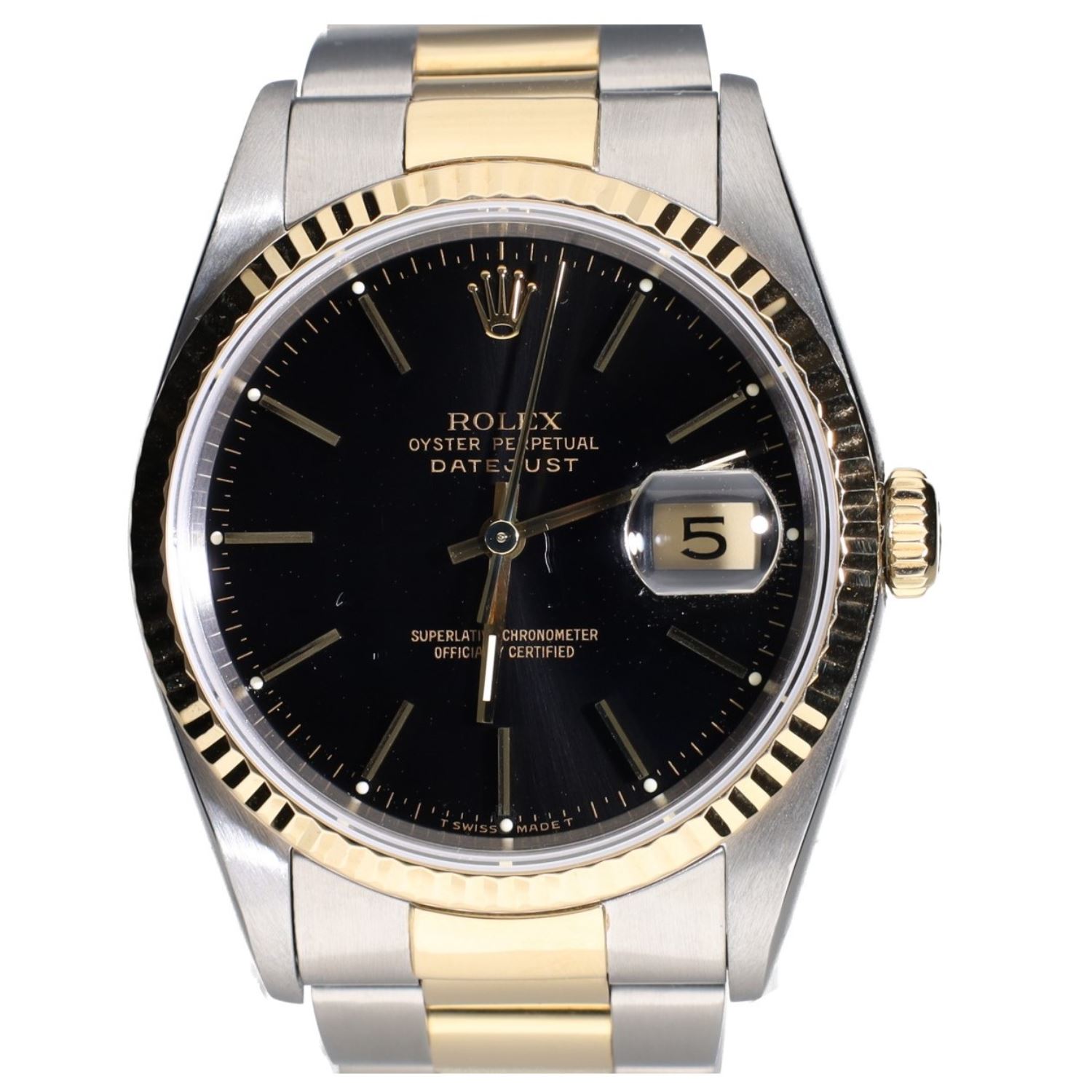 Datejust acero y oro esfera negra 36mm.   