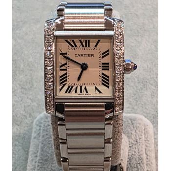 CARTIER<BR>TANK FRANCES ACERO Y BRILLANTES 20MM. ... · ref.: 3217