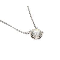 Collar con cadena y colgante en oro blanco con brillante de 1,39ct.