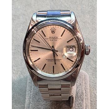 ROLEX<BR>OYSTER PERPETUAL DATE ACERO PLEXI 34MM... · ref.: 1500