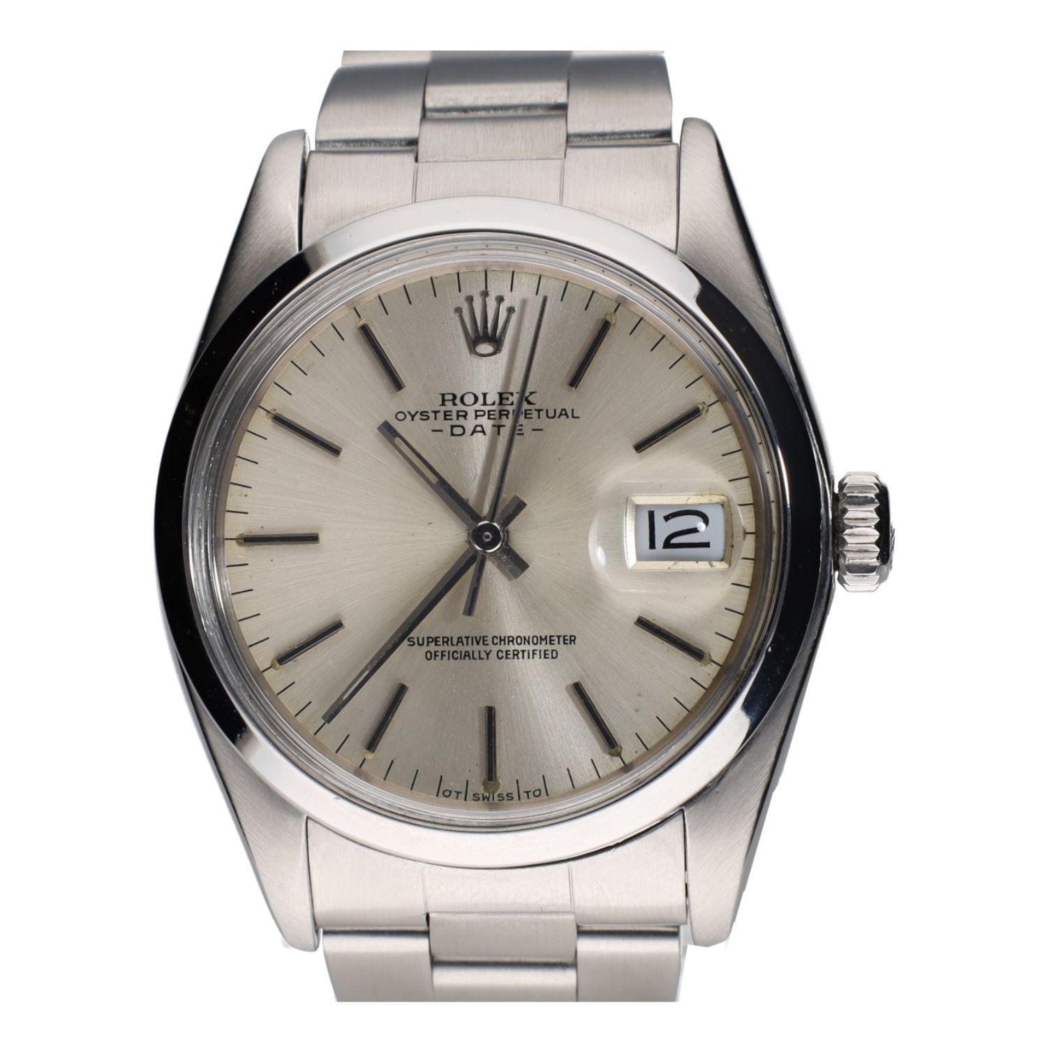 Oyster perpetual date acero plexi 34mm.   