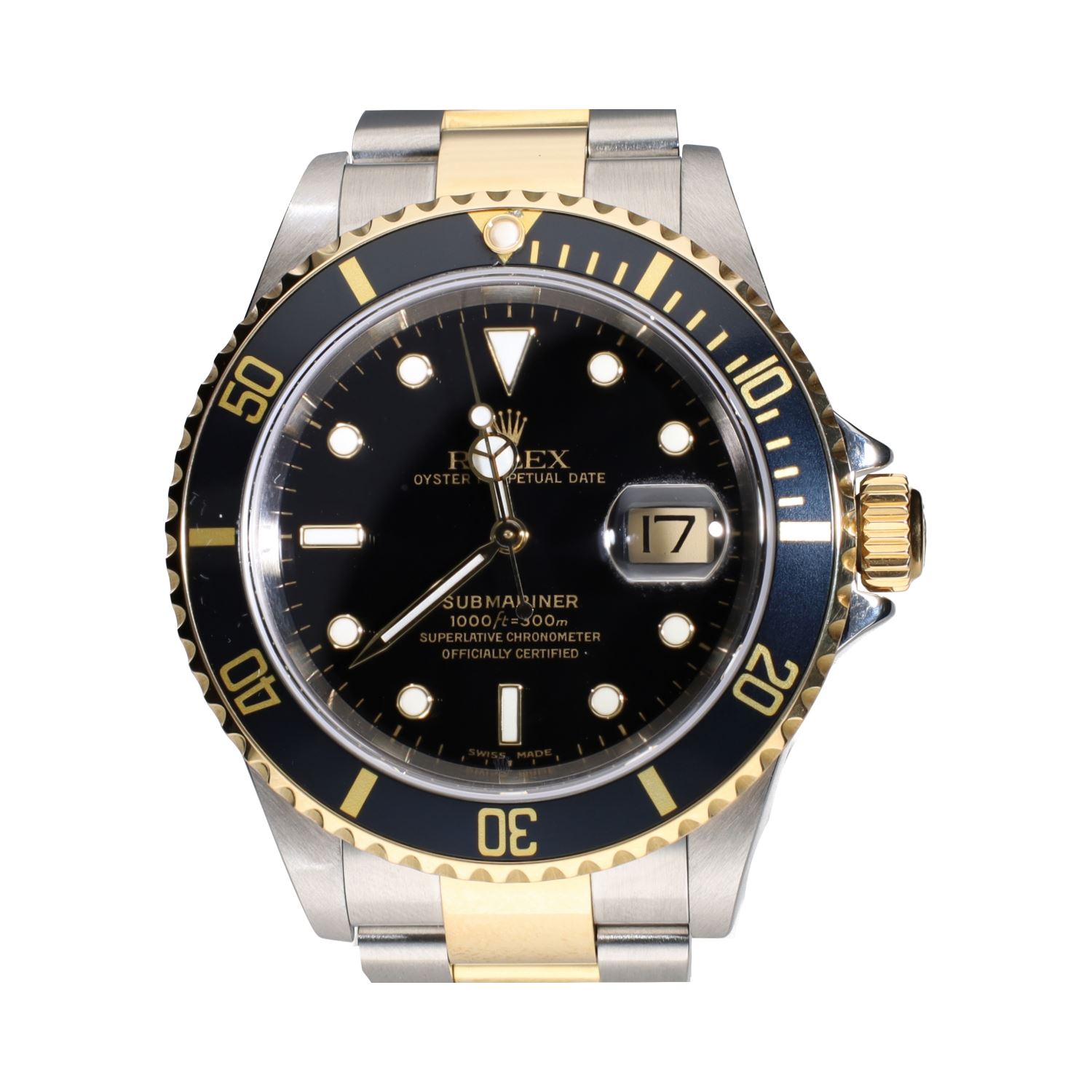 Submariner date acero y oro esfera negra 40mm.   