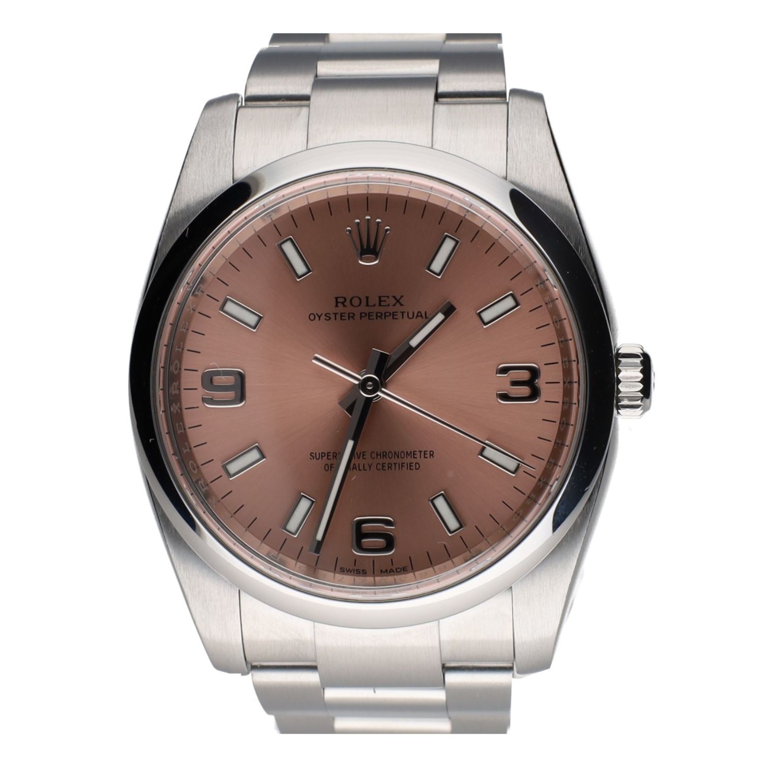 Oyster perpetual acero esfera rosa 34mm.   