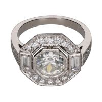 ANILLOS / SORTIJAS<BR>SORTIJA EN ORO BLANCO CON BRILLANTES. ...