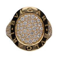 Sortija bulgari bulagri en oro amarillo con cuajado de brillantes. Talla 53.