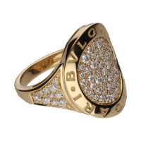 Sortija bulgari bulagri en oro amarillo con cuajado de brillantes. Talla 53.