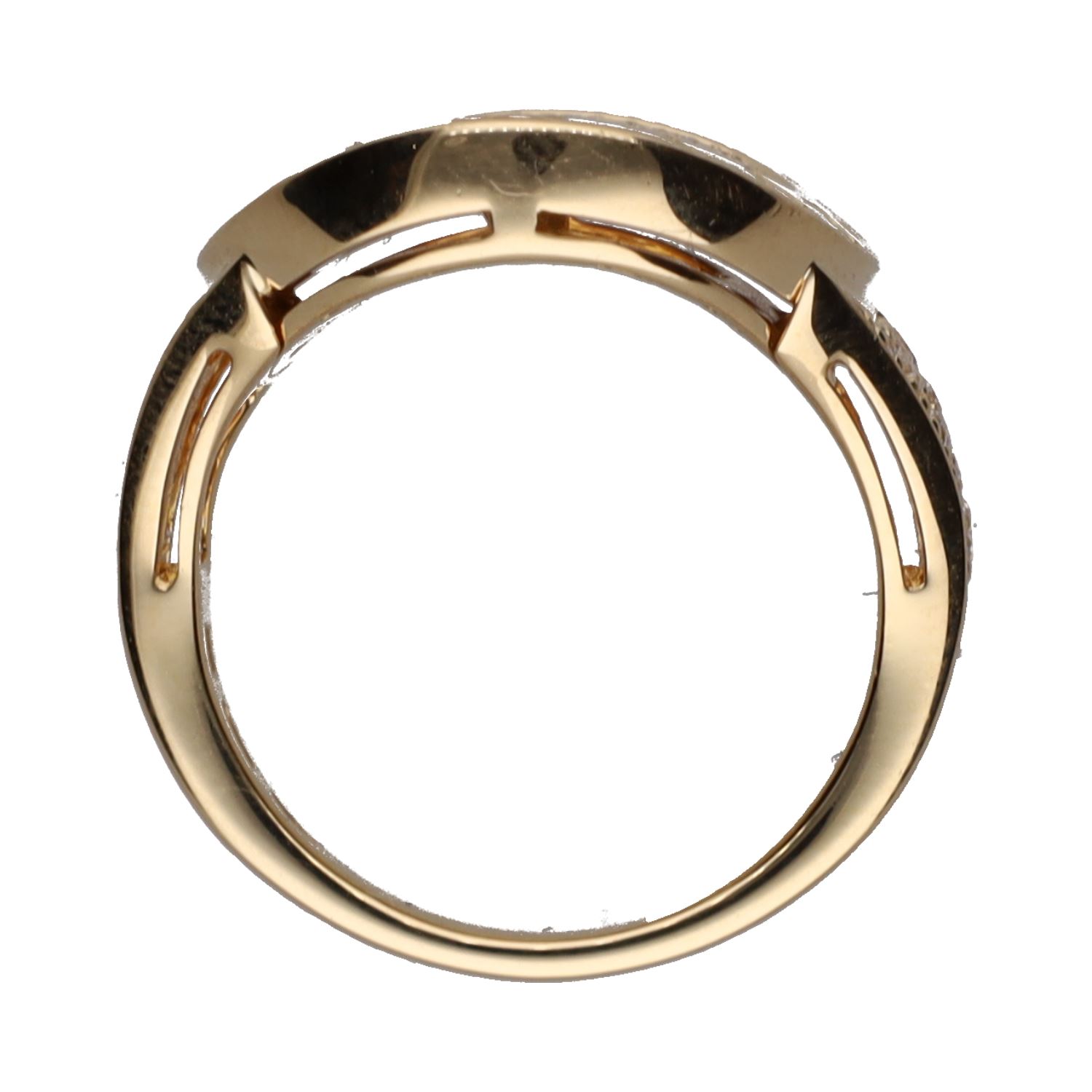 Sortija bulgari bulagri en oro amarillo con cuajado de brillantes. Talla 53.