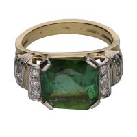 ANILLOS / SORTIJAS<BR>SORTIJA EN ORO AMARILLO CON TURMALINA ...