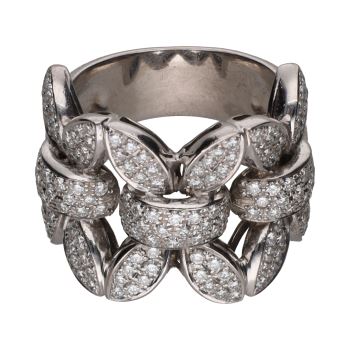 ANILLOS / SORTIJAS<BR>SORTIJA ANCHA EN ORO BLANCO Y BRILLANT... · ref.: (NXMX)